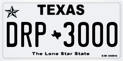 TX license plate DRP3000