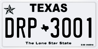 TX license plate DRP3001