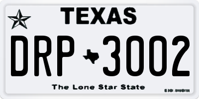 TX license plate DRP3002