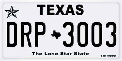 TX license plate DRP3003