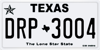 TX license plate DRP3004