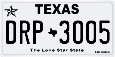 TX license plate DRP3005