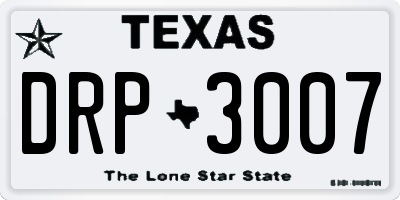 TX license plate DRP3007