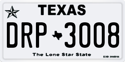 TX license plate DRP3008