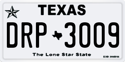 TX license plate DRP3009