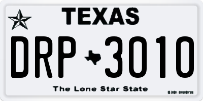TX license plate DRP3010