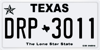 TX license plate DRP3011