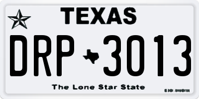 TX license plate DRP3013