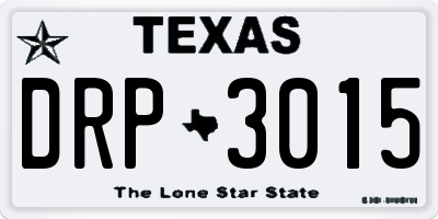 TX license plate DRP3015