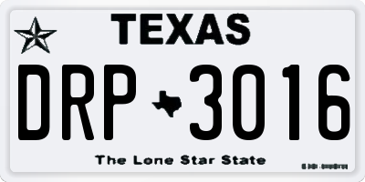 TX license plate DRP3016