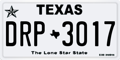 TX license plate DRP3017