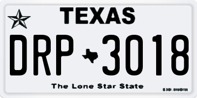 TX license plate DRP3018