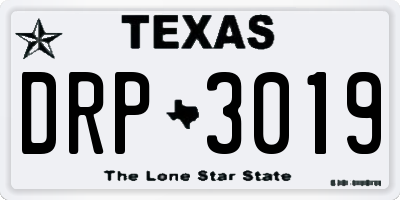 TX license plate DRP3019