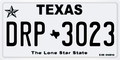 TX license plate DRP3023