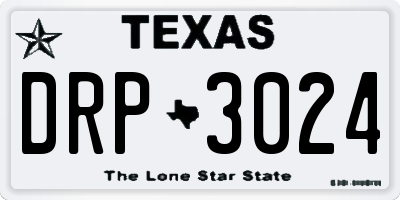 TX license plate DRP3024