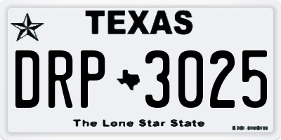 TX license plate DRP3025