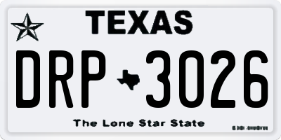 TX license plate DRP3026