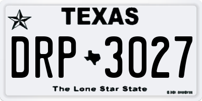 TX license plate DRP3027