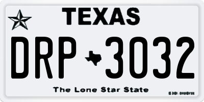 TX license plate DRP3032