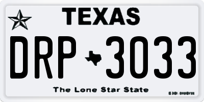 TX license plate DRP3033