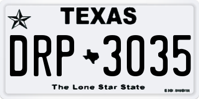 TX license plate DRP3035