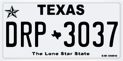 TX license plate DRP3037