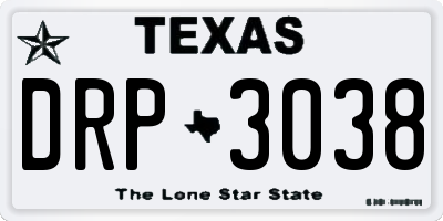 TX license plate DRP3038