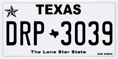 TX license plate DRP3039