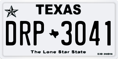 TX license plate DRP3041