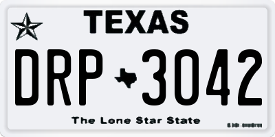 TX license plate DRP3042