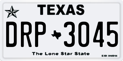 TX license plate DRP3045