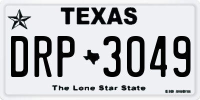 TX license plate DRP3049