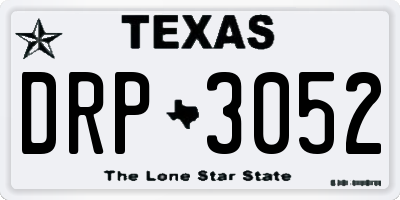 TX license plate DRP3052