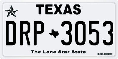 TX license plate DRP3053