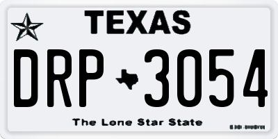TX license plate DRP3054