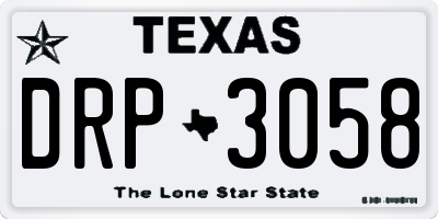 TX license plate DRP3058