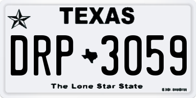 TX license plate DRP3059