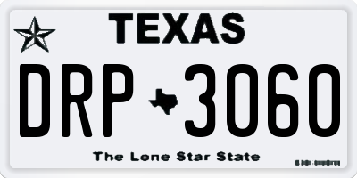 TX license plate DRP3060