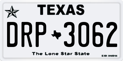TX license plate DRP3062