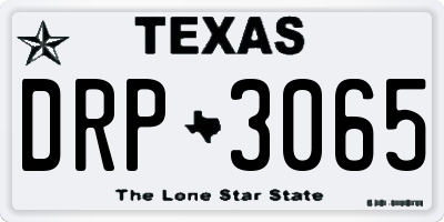 TX license plate DRP3065