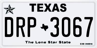 TX license plate DRP3067
