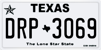 TX license plate DRP3069