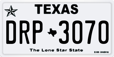 TX license plate DRP3070