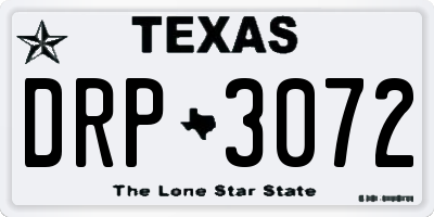 TX license plate DRP3072