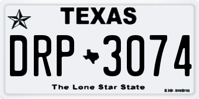 TX license plate DRP3074