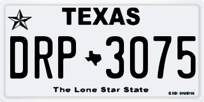 TX license plate DRP3075