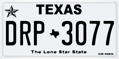 TX license plate DRP3077