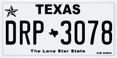TX license plate DRP3078