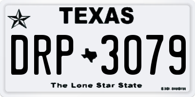 TX license plate DRP3079