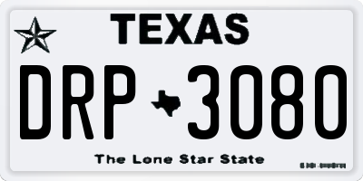 TX license plate DRP3080